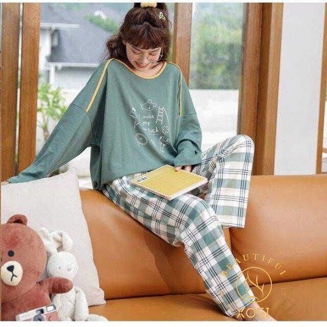 パジャマ レディース ルームウェア 秋冬 綿 セットアップ 長袖 大きいサイズ 可愛い 長ズボン ロングパンツ 韓国風 寝巻き 部屋着 寝間着 カジュアル ゆったり 国内発送
