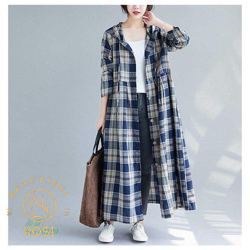 品質満点 シャツワンピース ロングワンピース マキシ丈 カーディガン ロングカーディガン ボタンワンピース ゆったり ロングガウン 秋アウターチェック柄