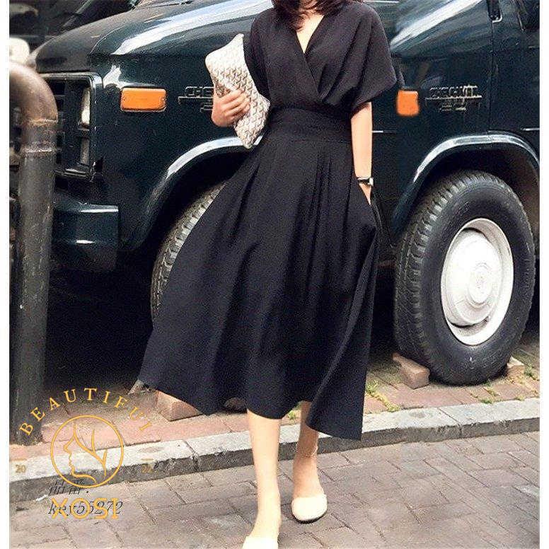 ワンピース レディース マキシワンピース 着痩せ ワンピース スリーブ 半袖 夏 Vネック ロング丈 シャツワンピ 韓国風 リネン オシャレ シャツロング 大きい割引