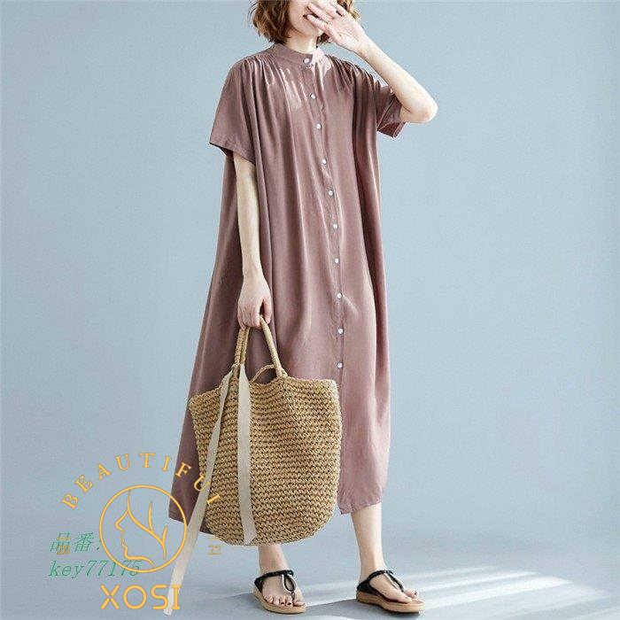 シャツワンピース ロングワンピース ワンピース 30代 大きいサイズ レディース 無地 ゆったり 夏 ロング丈 体型カバー 40代 春 シンプル コーデ 半袖 代 0412xo0228 Xosi 通販 Yahoo ショッピング