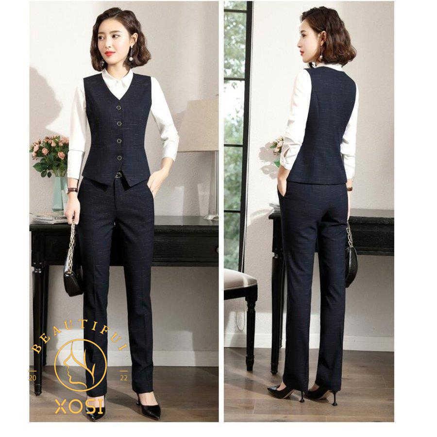 低価格 ビジネススーツ Ol 制服 細身シルエット フォーマル 事務服 代30代40代 チェック柄 パンツセット スーツセット レディース4点セット 入学式 通勤 卒業式 その他スーツ フォーマル カラー ダークブルー Binghamtonhots Com