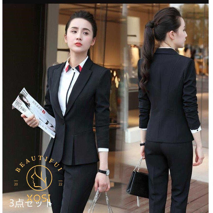 春夏新作 送料無料 スーツ レディーススーツ エレガント ダブルボタンスーツ 2点セット 結婚式 二次会 卒業式 30代 40代 フォーマルスーツ 着痩せ Ol 通勤 成人式 スーツセット カジュアルスーツ ママ セレモニースーツ 長袖 ジャケット パンツ ボトムス オフィス 黒