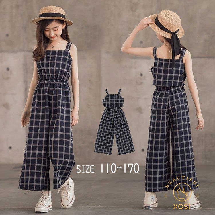 サロペット オーバーオール パンツスタイル 春夏 韓国子供服 女の子 韓国子ども服 チェック柄 サロぺット 90 100 110 1 130 140 150 0424xo015 Xosi 通販 Yahoo ショッピング