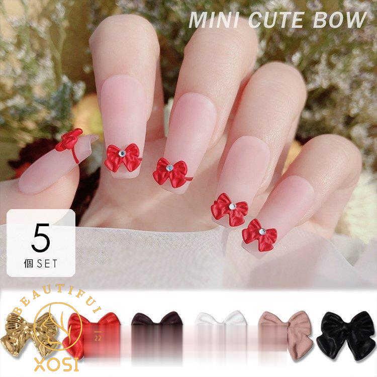 ネイル ネイルシール パーツ デコパーツ リボン 無地 小さめ セルフネイル 春ネイル 大人可愛い キュート ゴールド レッド ブラック モノトーン Ahw21 0507make69 Xosi 通販 Yahoo ショッピング