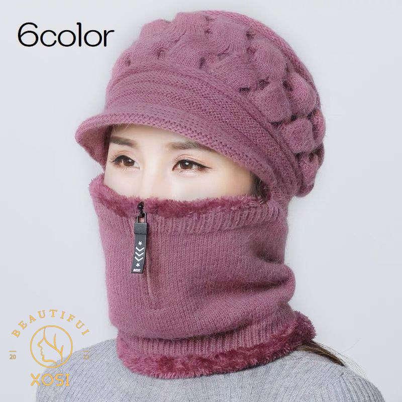キャスケット ネックウォーマー ニット帽 フェイスマスク レディース 帽子 ぼうし ファスナー つば付き あったかい 防寒 防風