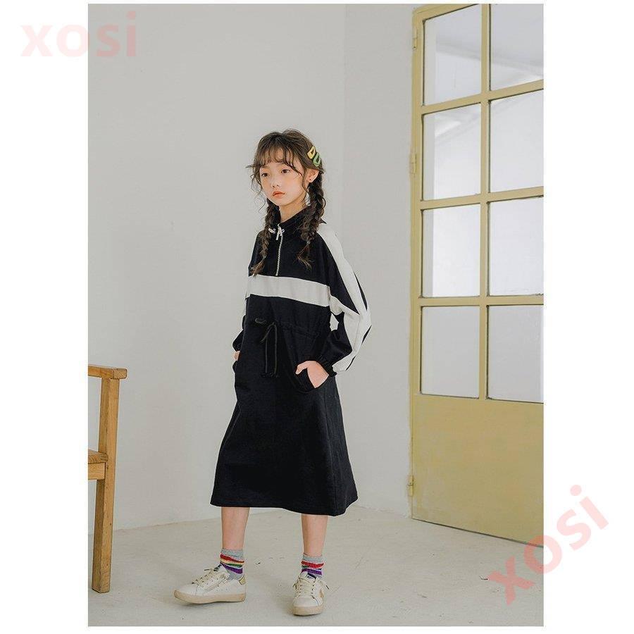 子供服 ワンピース キッズ 女の子 長袖 秋冬 裏起毛 厚手 おしゃれ 韓国子供服 ジュニア パーカー 子供ドレス Dress カジュアル 可愛い 女児 小学生 通学着 新品 流行