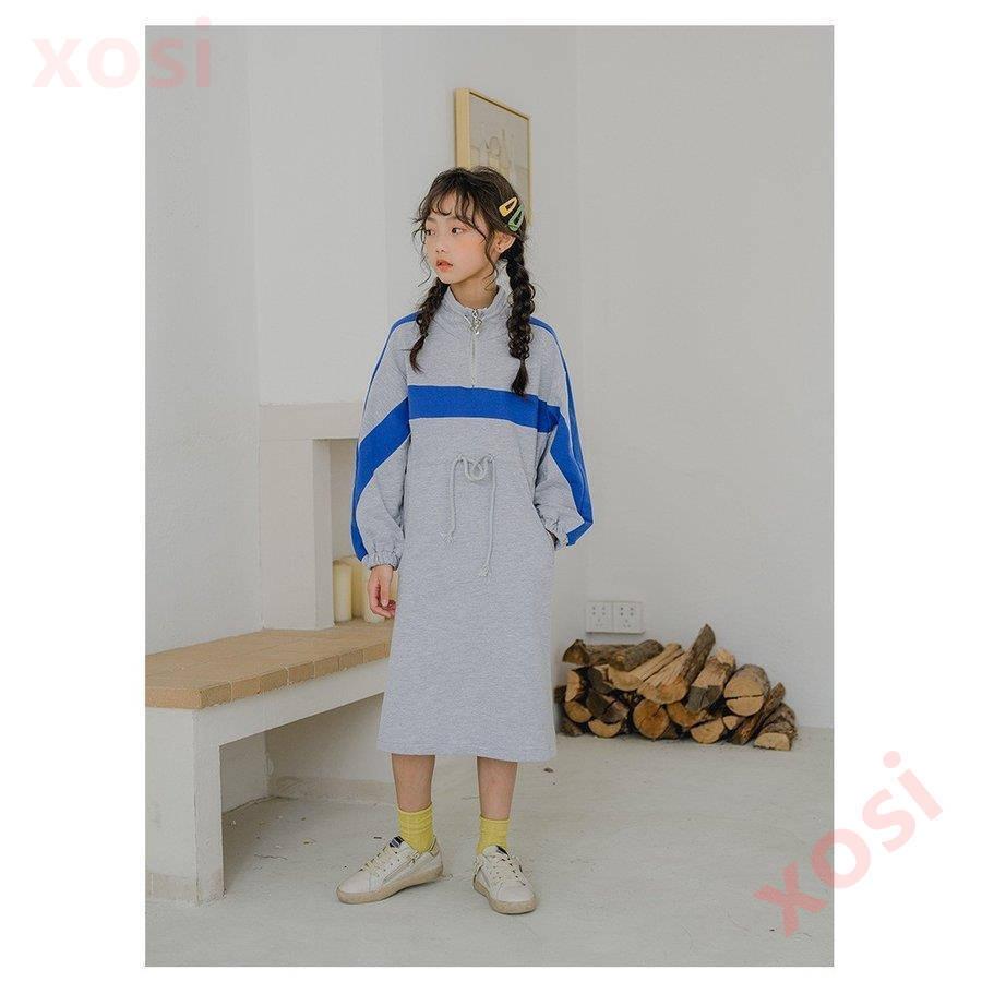 子供服 ワンピース キッズ 女の子 長袖 秋冬 裏起毛 厚手 おしゃれ 韓国子供服 ジュニア パーカー 子供ドレス Dress カジュアル 可愛い 女児 小学生 通学着 新品 流行