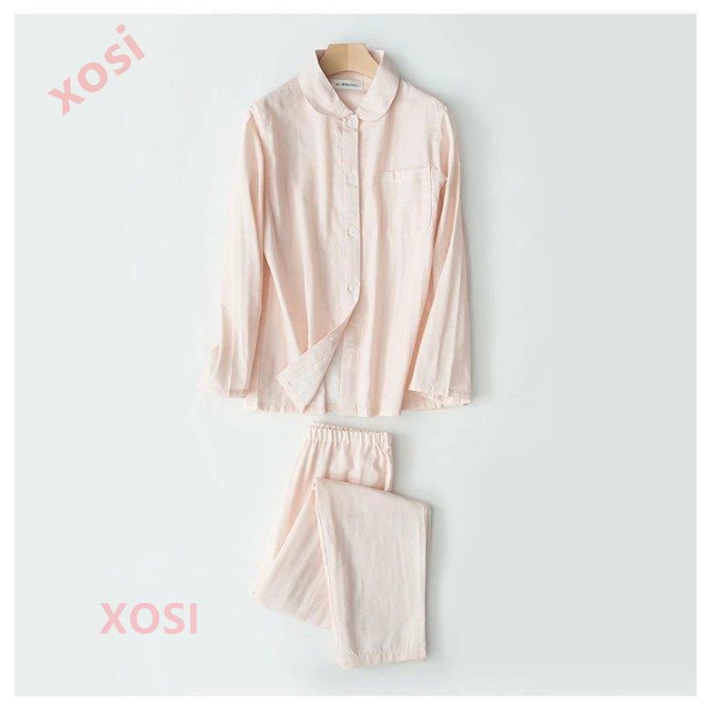 パジャマ レディース 長袖 パジャマ 前開き 綿ガーゼパジャマ ロングパンツ シャツパジャマ ルームウエア 部屋着 寝巻き 冷房対応 ファッション