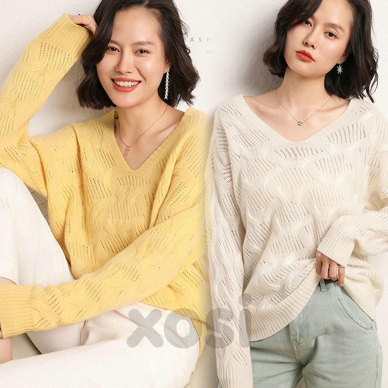 カシミヤ100 ニット セーター レディース 長袖 Vネック 無地 シンプル 防寒 カシミア 人気 Autmacx 018 Xosi 通販 Yahoo ショッピング