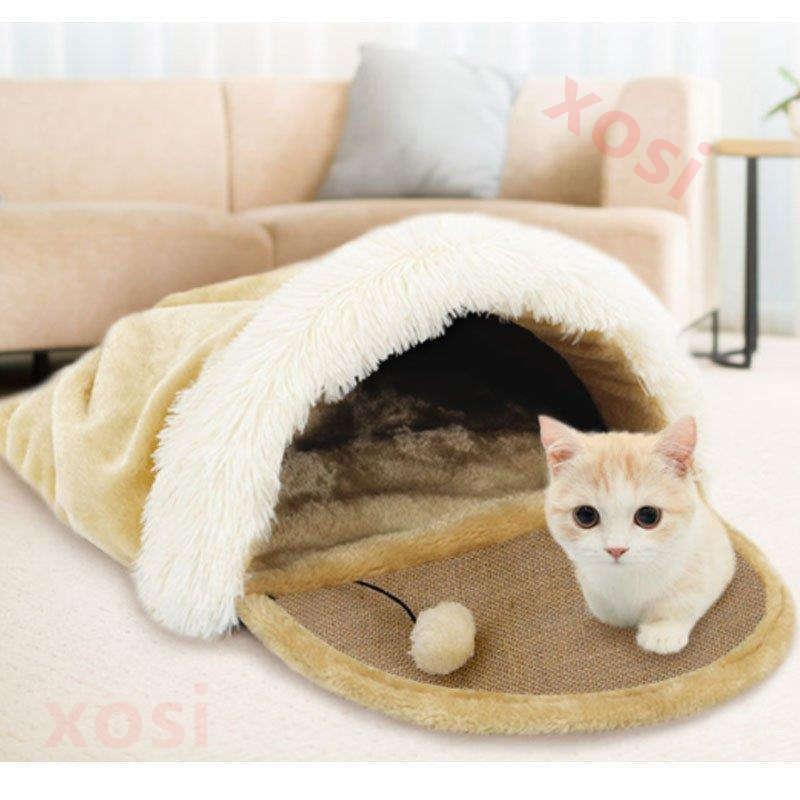猫ベッド ペット用寝袋 キャットハウス 爪とぎ 爪みがき 猫 猫用品 ねこハウス 猫用 クッション ペット かわいい おしゃれ インテリア 寝ぶくろ保温クッション Pet125 Xosi 通販 Yahoo ショッピング