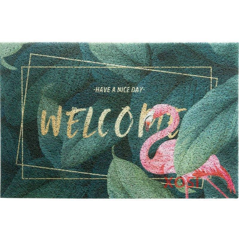 カーペット マット インテリア 模様替え シンプル おしゃれ 玄関 フラミンゴ 英文字 リーフ イラスト 柄 自然 グリーン ピンク Ry1426 Xosi 通販 Yahoo ショッピング