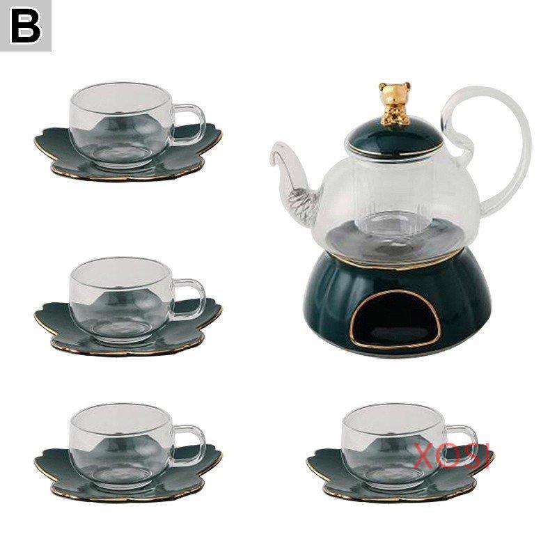 21年レディースファッション福袋特集 おしゃれ コーヒーポット 急須セット ティーポット 北欧 プレゼント 熊 ベアー ガラス クリア ゴールド グリーン かわいい セット 湯飲み サイズ 6点セット Www Factana Com