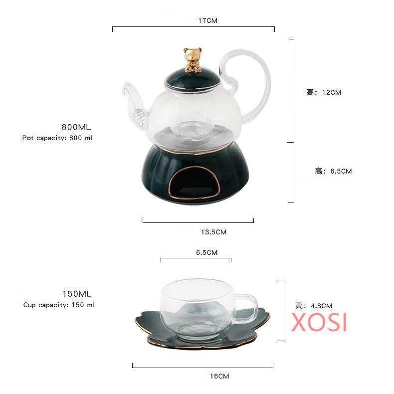 21年レディースファッション福袋特集 おしゃれ コーヒーポット 急須セット ティーポット 北欧 プレゼント 熊 ベアー ガラス クリア ゴールド グリーン かわいい セット 湯飲み サイズ 6点セット Www Factana Com
