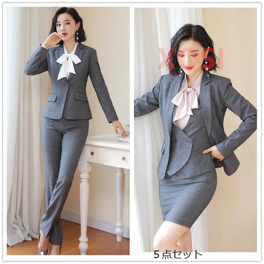 スーツレディース リクルートスーツ 5点セット ベスト付きスーツ ビジネススーツ パンツスーツ スカートスーツ 入園式 卒業式 セレモニー 通勤 オフィス Ol Sz22 Xosi 通販 Yahoo ショッピング