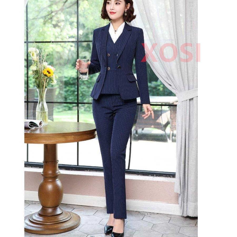 レディース5点セット ストライプ ベスト付きスーツ ビジネススーツ セットアップ フォーマルスーツ 通勤 Ol オフィス スカートスーツ 就活 面接 大きいサイズ Sz49 Xosi 通販 Yahoo ショッピング