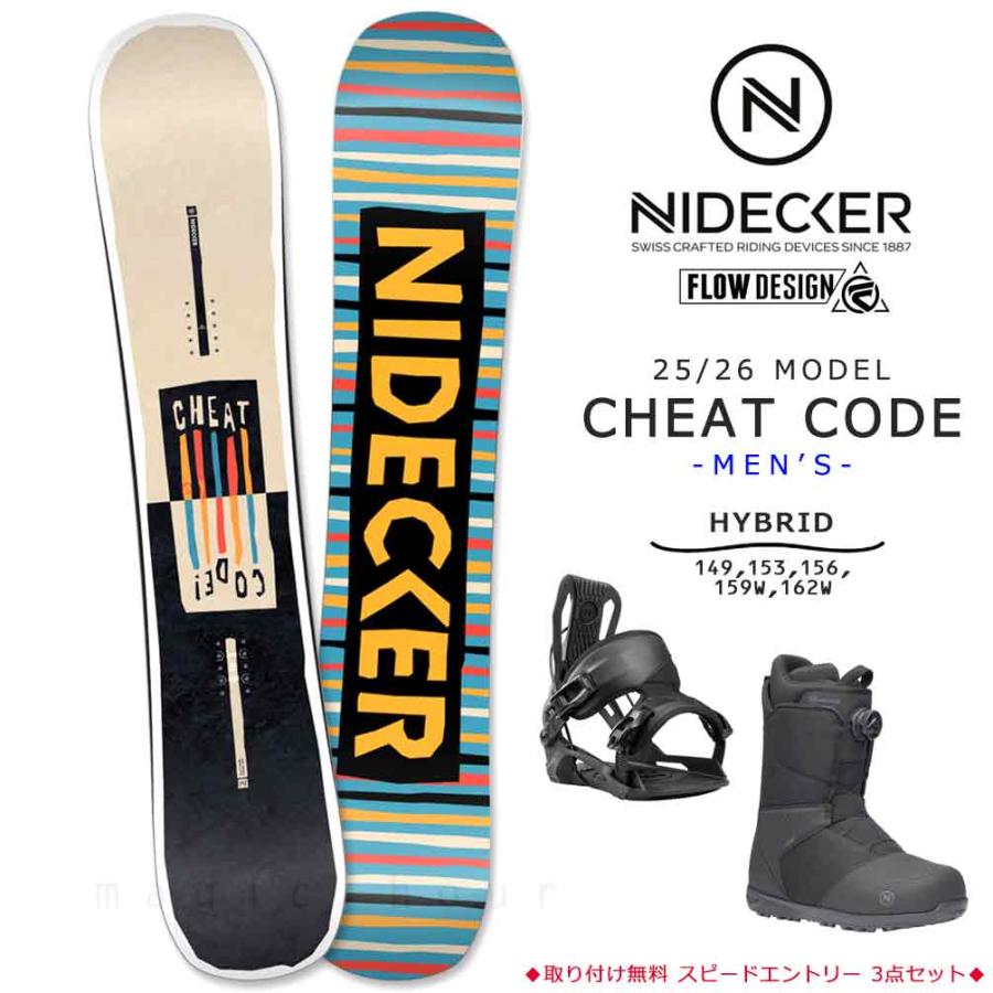 NIDECKER（ナイデッカー） スノーボード 板 メンズ 3点 セット