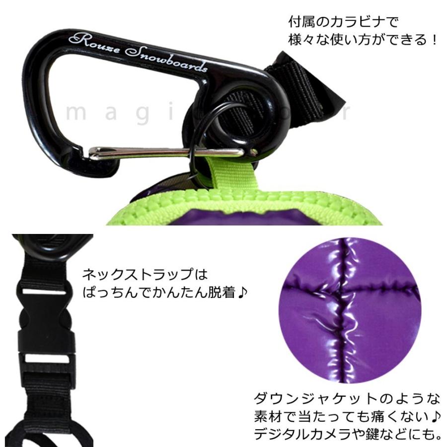 スキー スノボ モバイル ポーチ カラビナ付 ネックストラップ ケース Rouze 痛くない ダウンジャケット風 小物入れ 黒 赤 青 紫 ピンク スノボー 便利グッズ Rza500 マジック アワー 通販 Yahoo ショッピング