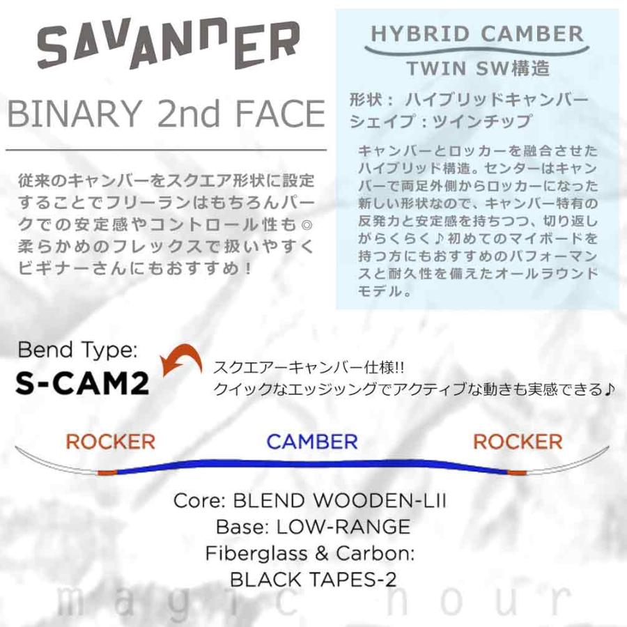スノーボード　SAVANDER BINARY 2nd FACE SAVANDER スノーボード 板 メンズ 単品 サバンダー BINARY 2nd