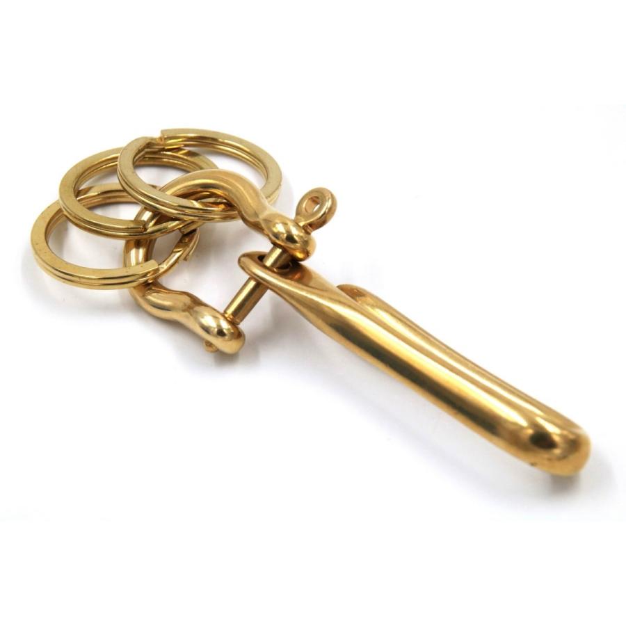 真鍮 ブラス ツリバリ フック ベルトループ 吊り下げ ホルダー キーリング キーホルダー キーチェーン 黄銅L | ブランド登録なし | 03