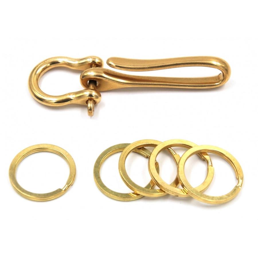 真鍮 ブラス ツリバリ フック ベルトループ 吊り下げ ホルダー キーリング キーホルダー キーチェーン 黄銅L | ブランド登録なし | 04