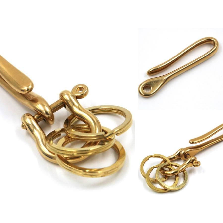 真鍮 ブラス ツリバリ フック ベルトループ 吊り下げ ホルダー キーリング キーホルダー キーチェーン 黄銅L | ブランド登録なし | 07