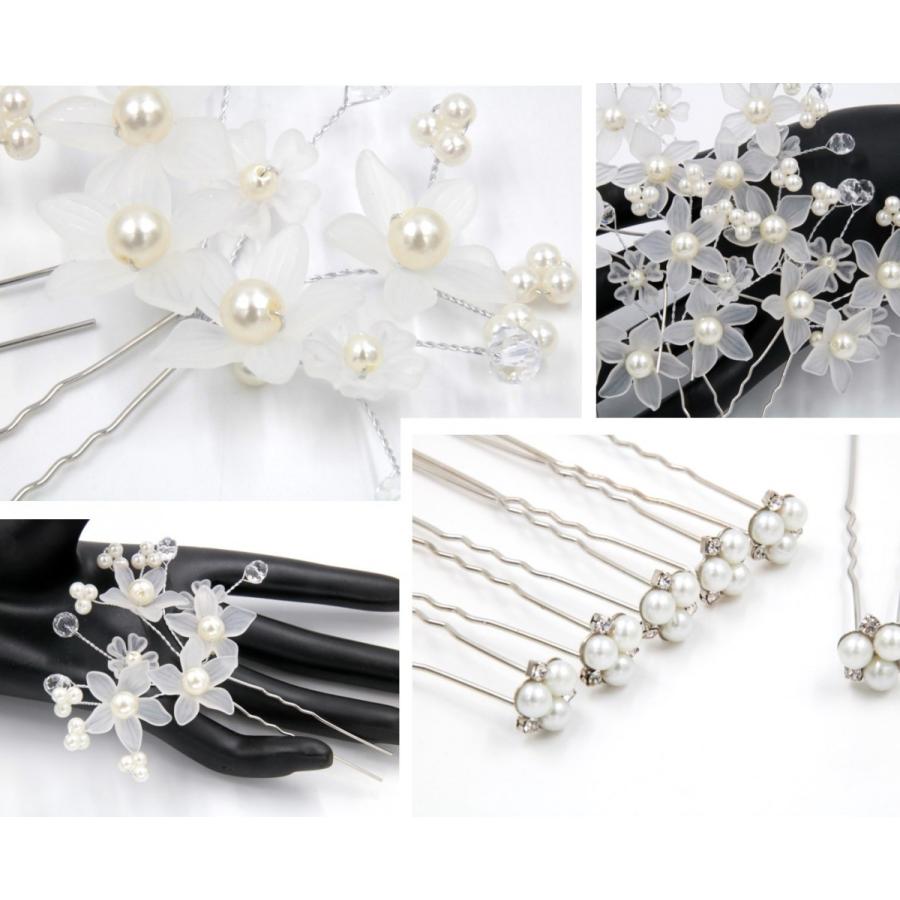 パール 髪飾り ヘッドドレス ウェディング 結婚式 ブライダル ラプンツェル コーム ティアラ かんざし ヘアアクセサリー 髪留め フォーマル | ブランド登録なし | 03
