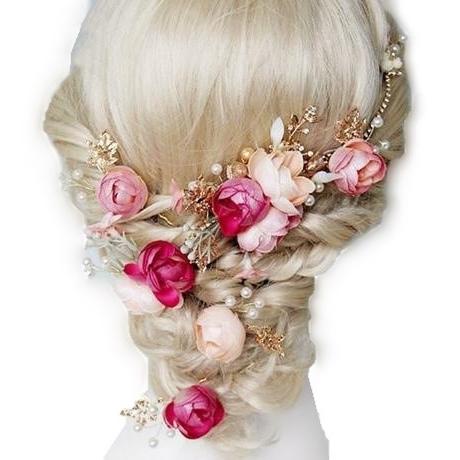 ラパフェ 薔薇のヘアアクセサリー 黒×ゴールドの髪飾り 薔薇 ローズ ヘアアクセサリー ヘッド