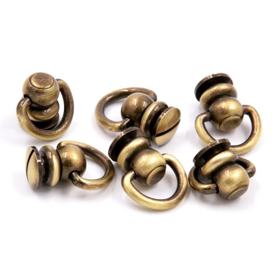 丸カン 回転式 ドロップハンドル トチカン レザークラフト 真鍮 ブラス