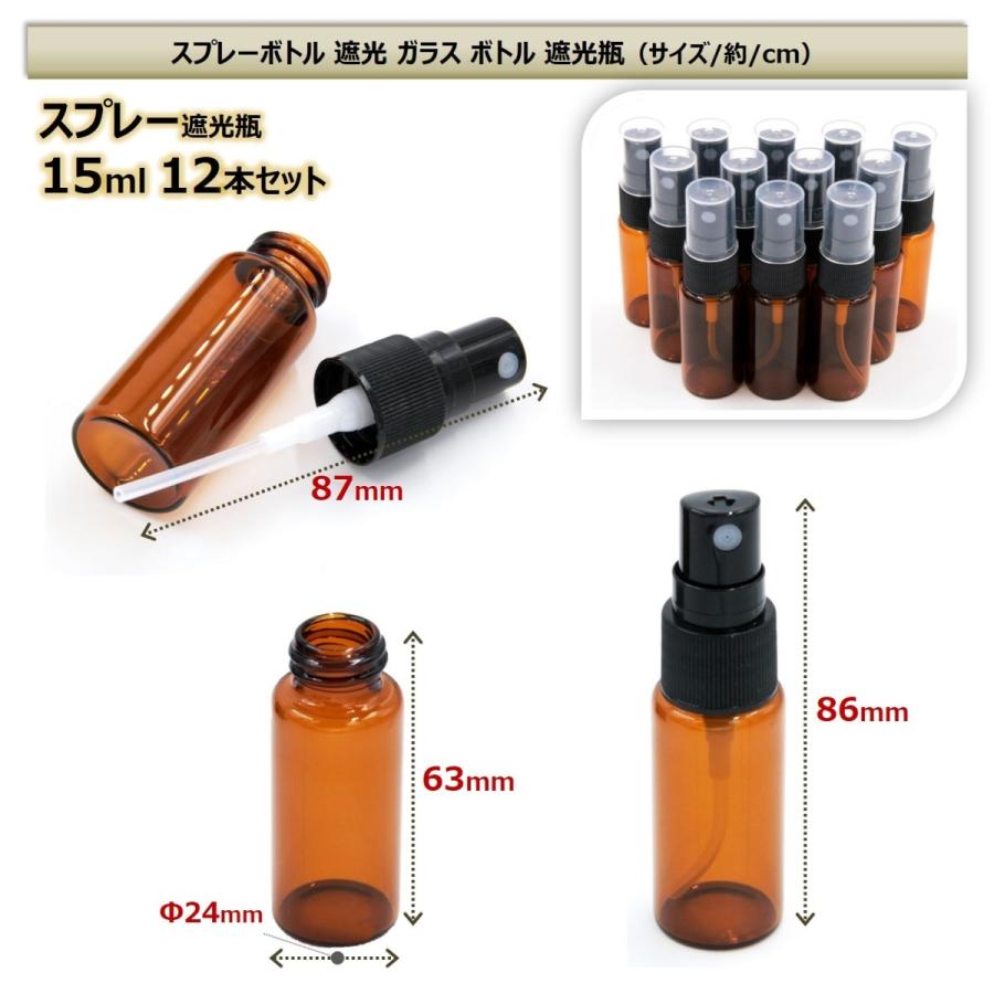スプレーボトル 遮光 ガラス ボトル 遮光瓶 霧吹き スプレー容器 香水