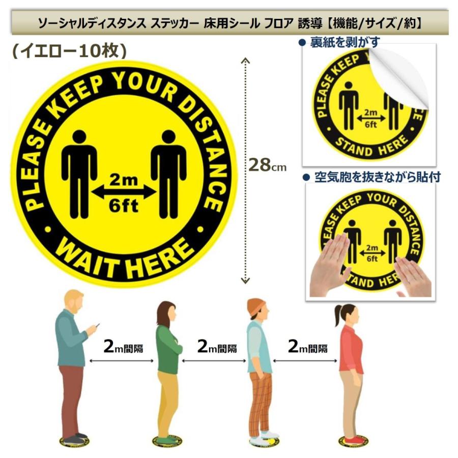 ソーシャルディスタンス ステッカー 床用シール フロア 誘導