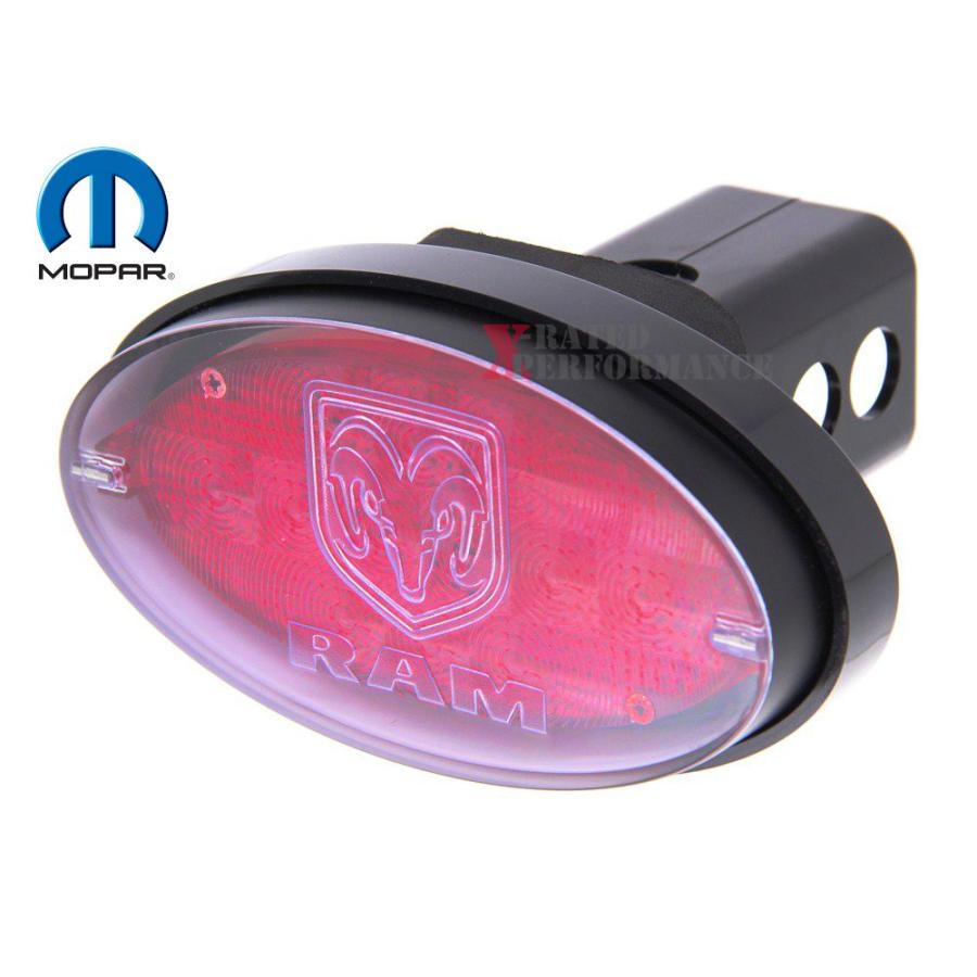 Dodge (ダッジ) レッドLED ロゴ オーバル ヒッチカバー ラムヘッド＆RAMロゴ a694041038XRATED