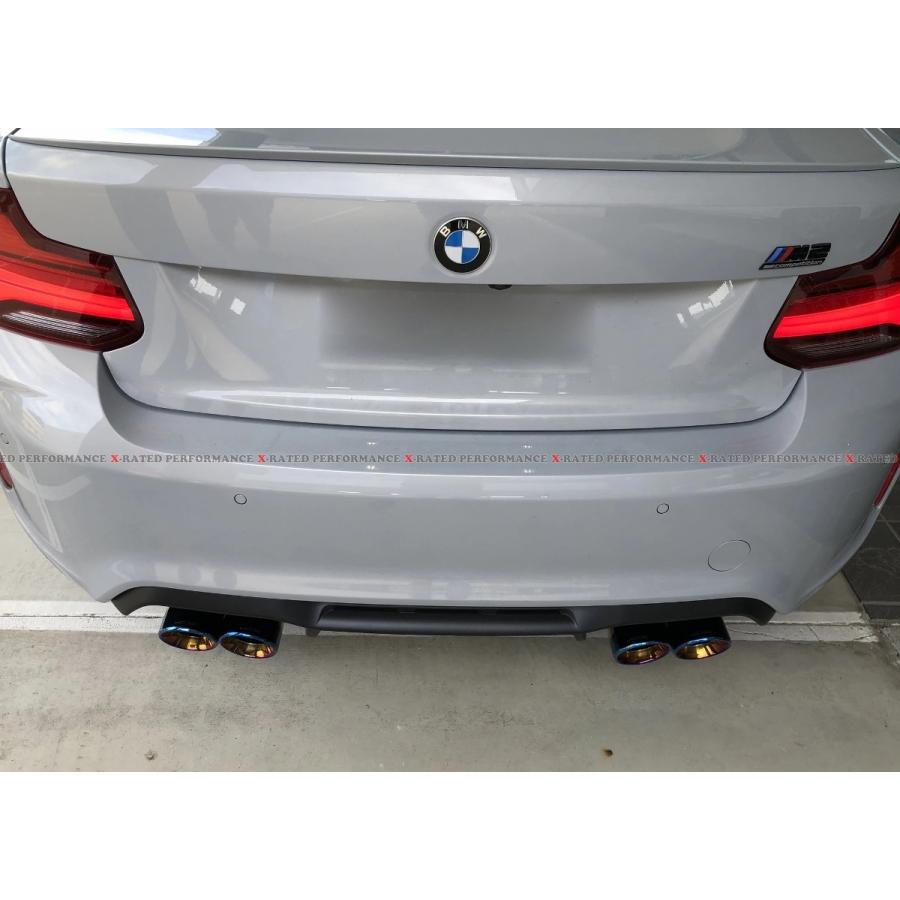 BMW F80 F82 M3 M4 マフラーカッター BMW M4 F82 マフラーカッター チタニウムブルー : X-RATED