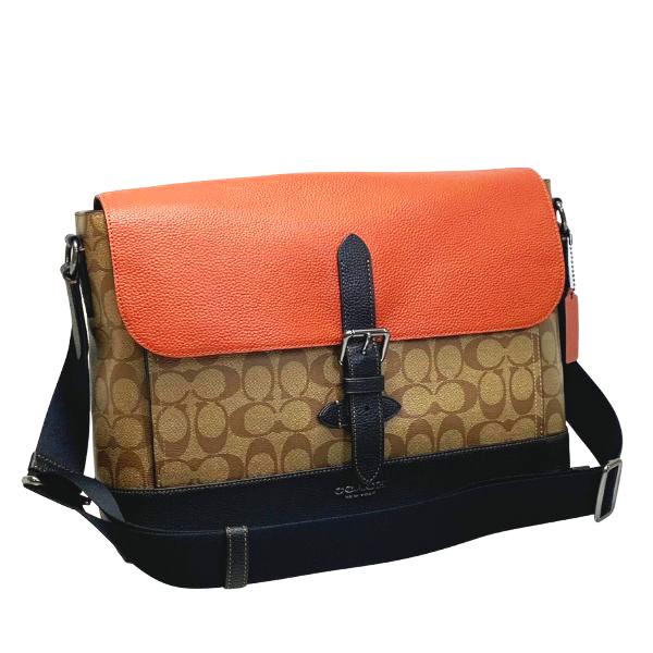送料無料 コーチ C8142 バッグ メンズ COACH ショルダーバッグ カラーブロック ハドソン メッセンジャー QBTUI カーキ×