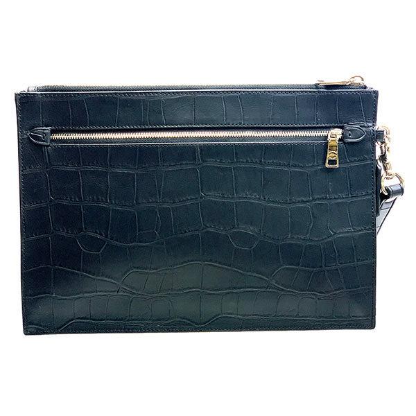 送料無料 コーチ ポーチ メンズ COACH 小物 エンボスド クロコ レザー ストラクチャード ポーチ F73151 QB/BK ブラック コーチ ポーチ クロコ レザー ストラクチャード