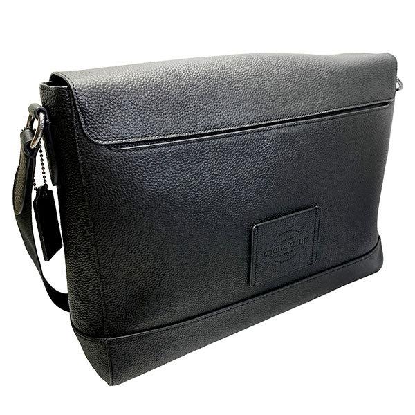 ◇美品COACH ハドソン メッセンジャーバッグ ショルダー ブラック レザー COACH 送料無料 コーチ バッグ メンズ ショルダーバッグ レザー