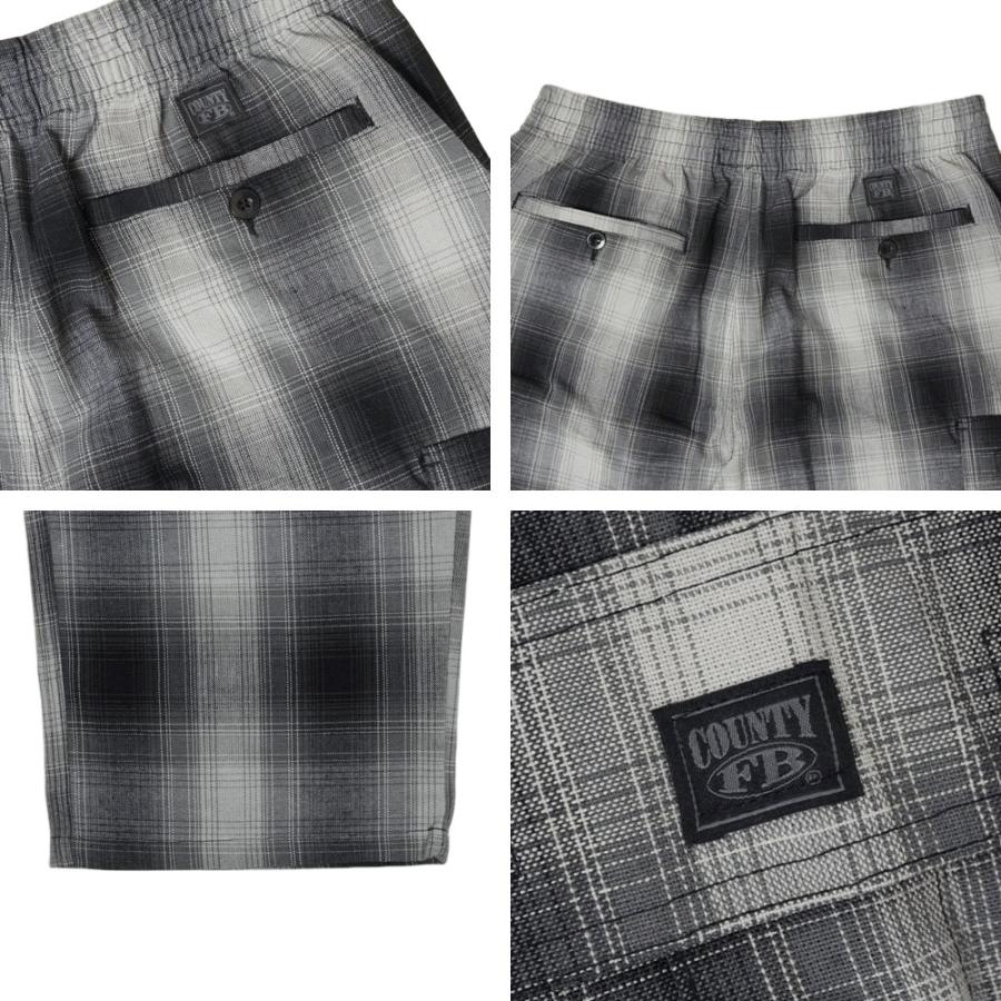 新品XXXL黒FBCOUNTYエフビーカウンティーオンブレーチェックカーゴパンツ FB COUNTY エフビーカウンティーメンズ パンツOMBRE CHECK CARGO