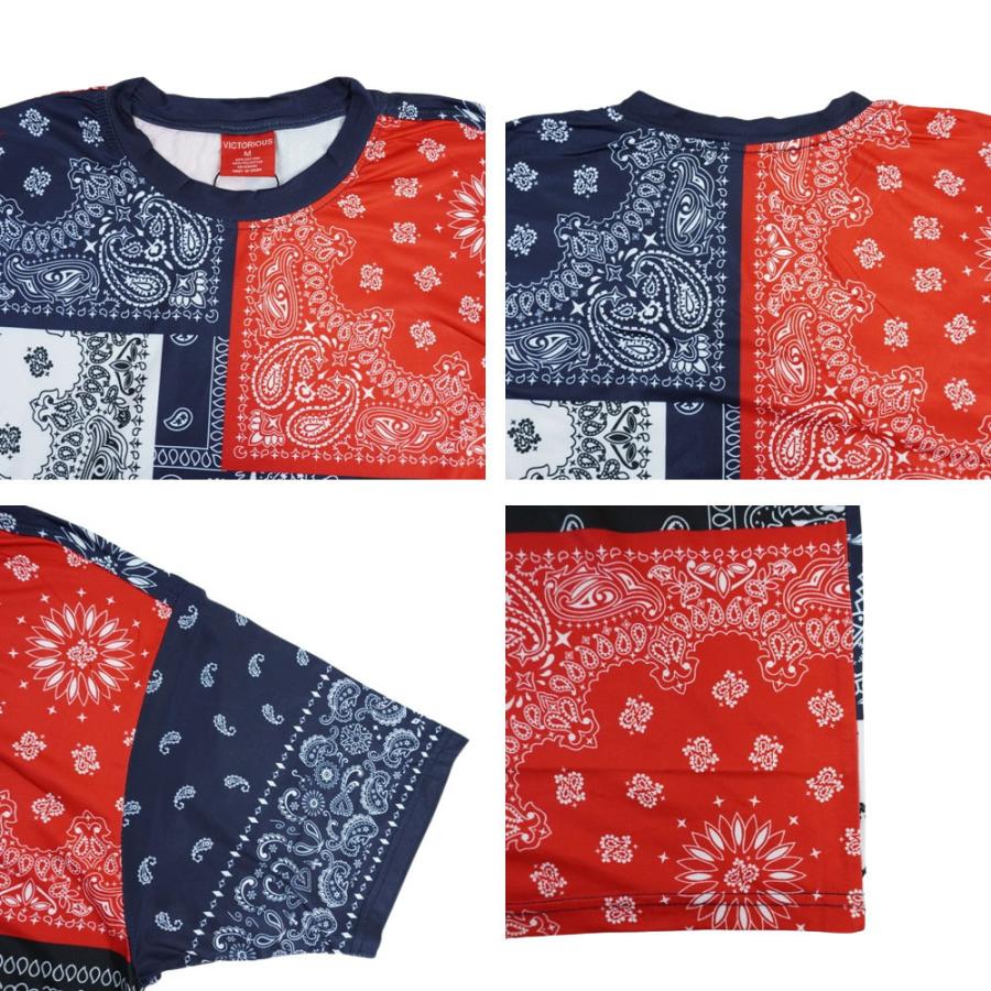 大特価 クリックポスト発送 Victorious ビクトリアスメンズ Tシャツpaisley Crewneck Teeペイズリー柄 クルーネック半袖black Multi ブラックマルチ Navy Red Dprd Jatimprov Go Id