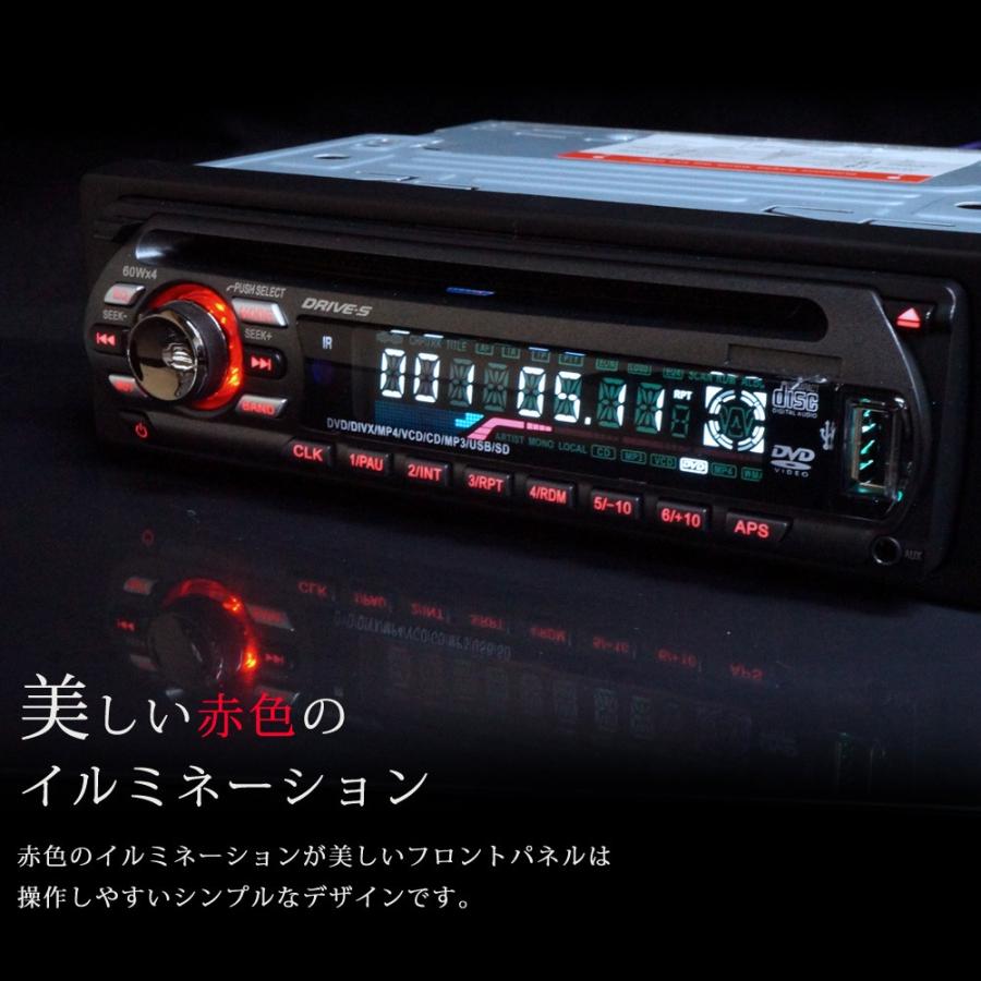 1DIN DVDプレーヤー 車載用 アンプ内臓 12V FM CD DVD対応 CPRM対応