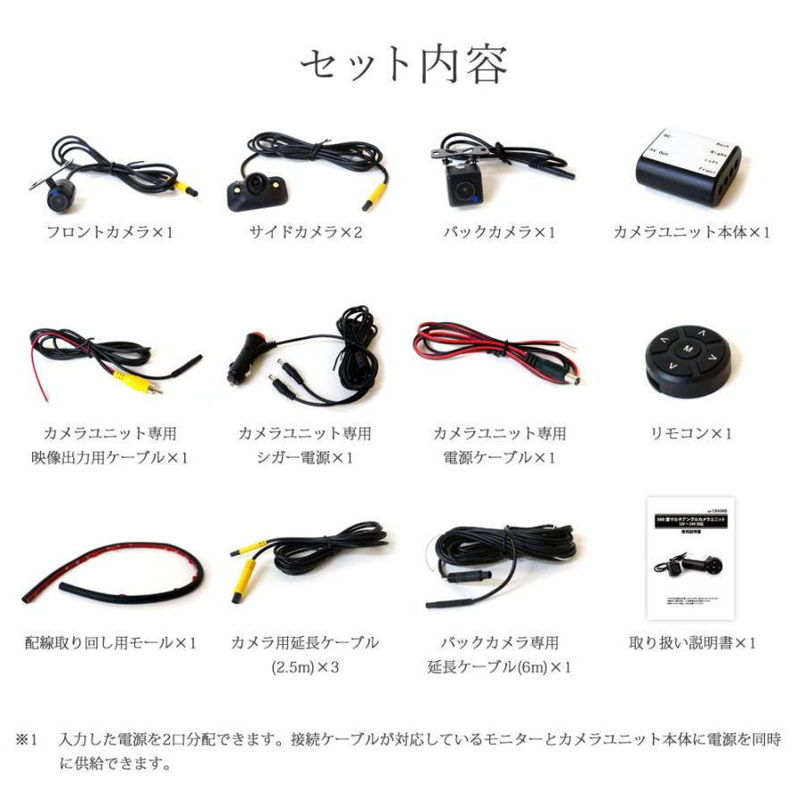バックカメラ カメラ4台セット モニターセット360度 4.3インチ 12V 24V