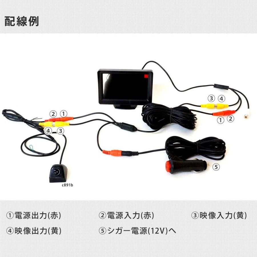 バックカメラ モニター セット オンダッシュモニター 4.3インチ シガー
