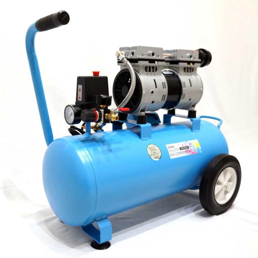 エアーコンプレッサー 30L 100V 静音 型 オイルレス エアーツール付 エアープレッシャーゲージ他 日本語説明書付 送料無 DAR3000 30L