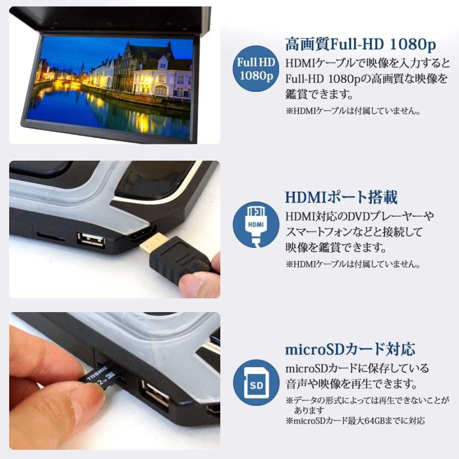 フリップダウンモニター　17.3インチ　12V　送料無　高画質　HDMI　バックライト　MicroSD　24V　F1732BH