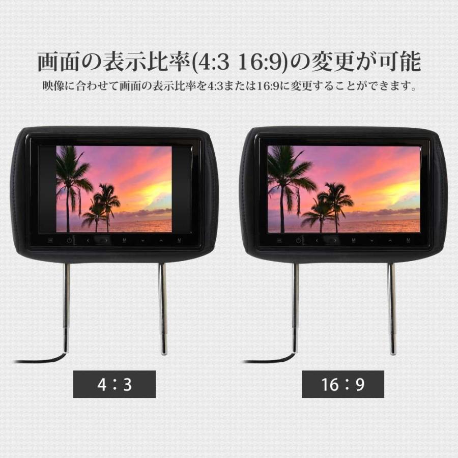 10.1インチ ヘッドレストモニター 2個セット 大型 4口映像分配器