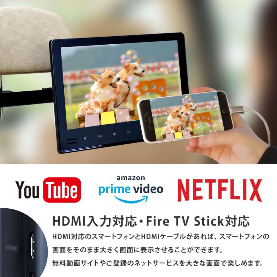 ヘッドレストモニター 10.1インチ 車 DVDプレーヤー 後部座席 真ん中