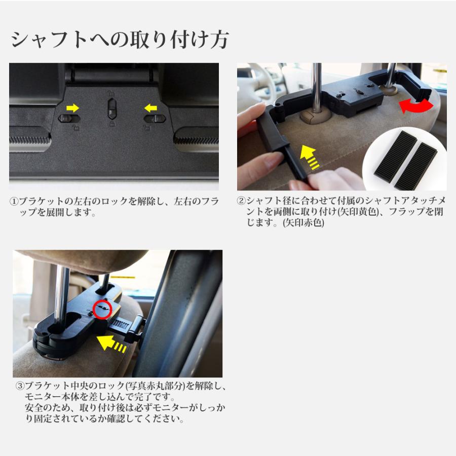 左右リアモニター&DVDプレイヤーキット ヘッドレストモニター DVDプレーヤー センターブラケットセット