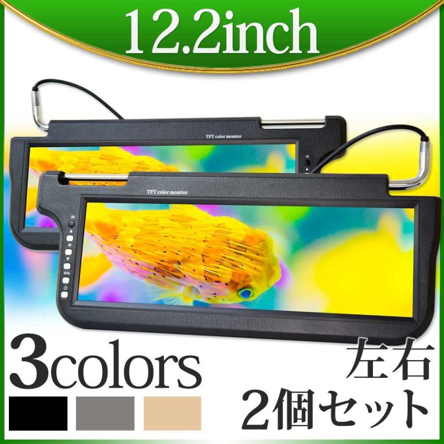 サンバイザーモニター 12.2インチ 日立製液晶パネル 左右セット