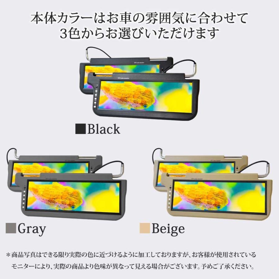 サンバイザーモニター 12.2インチ 分配器 セット 左右セット ブラック