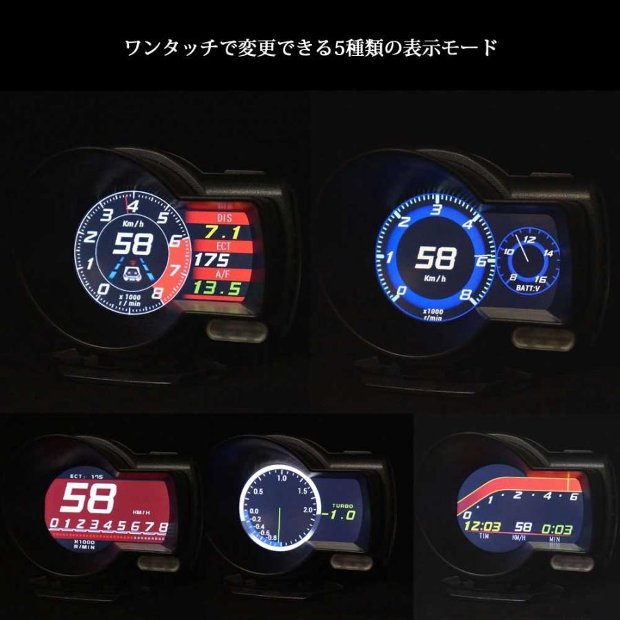 OBD2 タコ メーター マルチメーター 日本語説明書付き 車速 エンジン