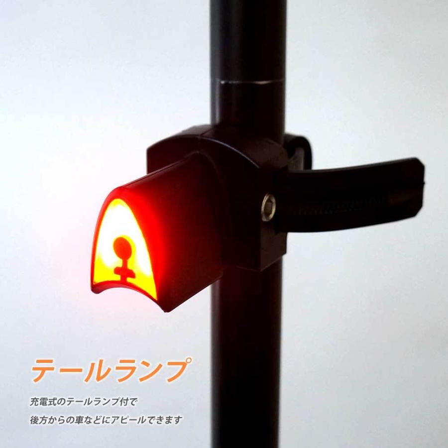 自転車ロック テールライト付 鍵 充電式 LEDライト 鋼合金 盗難防止