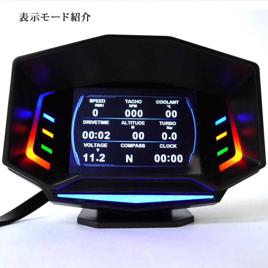 OBD2 マルチメーター タコ メーター ブースト計 HUD 日本語説明書付き